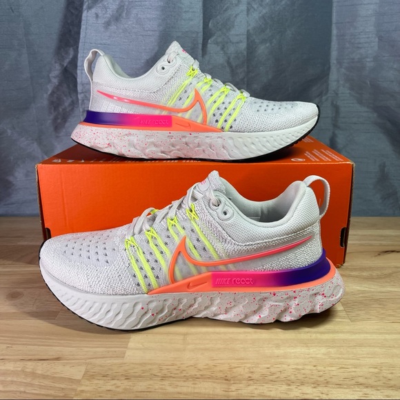 Nike Shoes - NEW Nike React Infinity Run Flyknit 2 White Neon Running Shoes Women's 5.5